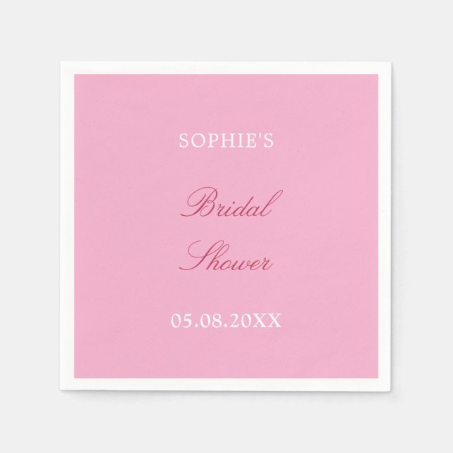 Pink Magenta Bridal Shower Napkins (Front)