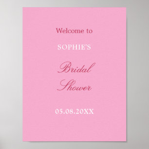 Pink Magenta Bridal Shower Welcome Poster