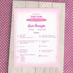 Pink & Magenta Eagle Court of Honor Program Flyer