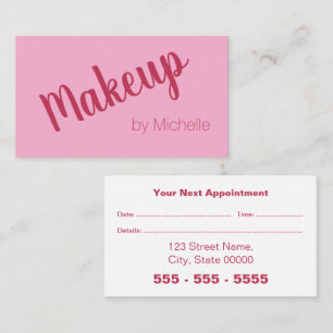Pink Magenta Makeup Artist Appointment Card