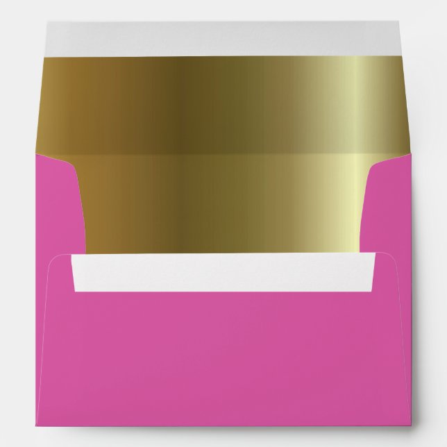 Pink Magenta Metallic Golden Inside A7 Envelope (Back (Bottom))
