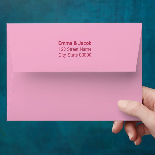 Pink Magenta Modern Wedding Envelope (Hand)