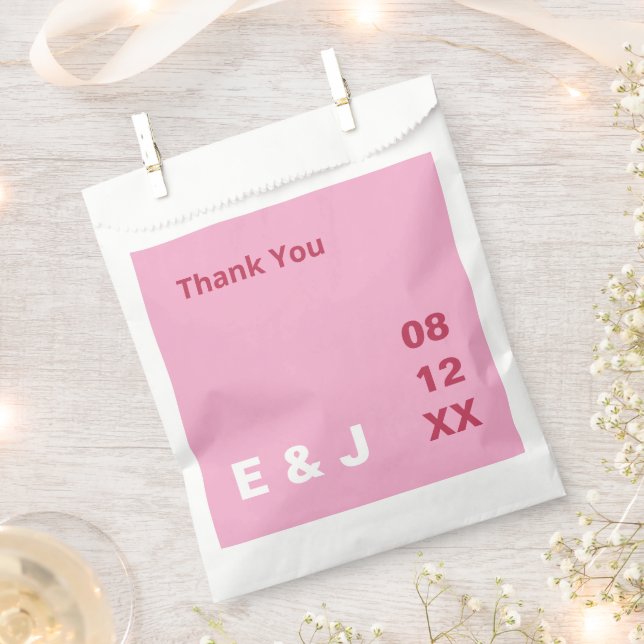 Pink Magenta Modern Wedding Favour Bags (Clipped)
