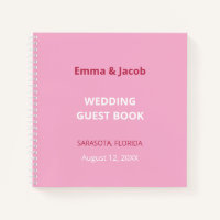 Pink Magenta Modern Wedding Guest Book