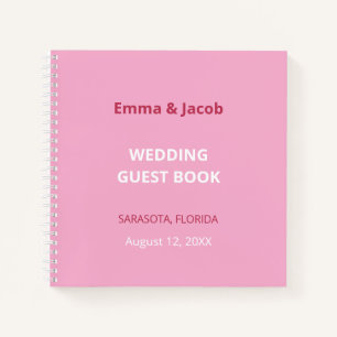 Pink Magenta Modern Wedding Guest Book
