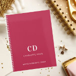 Pink magenta monogram initials 2025 planner<br><div class="desc">A magenta,  pink background and white text. Personalise and add your monogram initials,  name and a title year.</div>