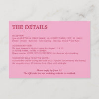 Pink Magenta QR Code Wedding Details