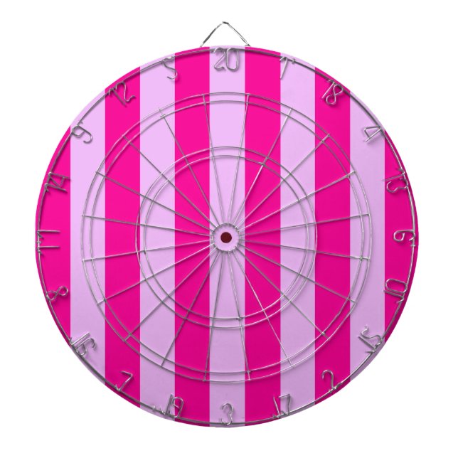 Pink & Magenta Stripe Pattern Dartboard (Front)