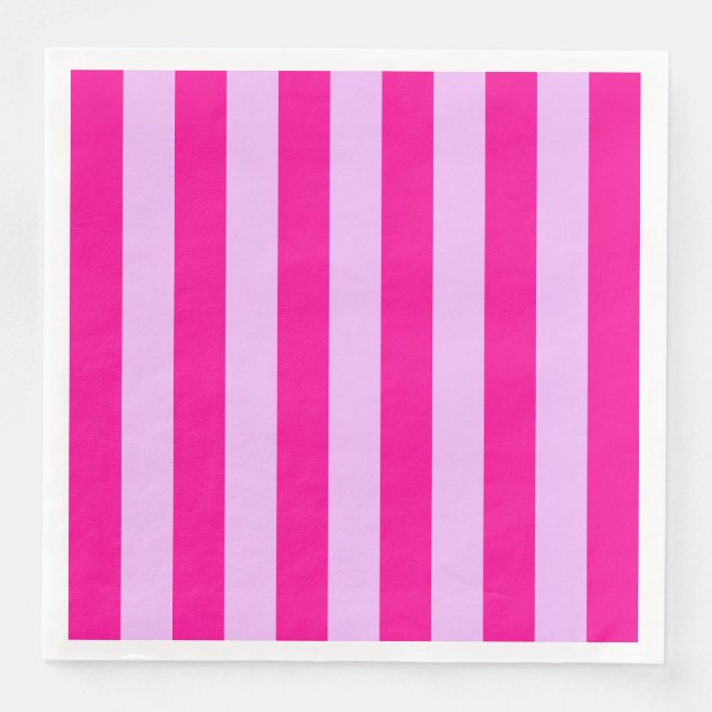 Pink & Magenta Stripe Pattern Napkin (Front)