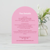 Pink Magenta Wedding Details Card