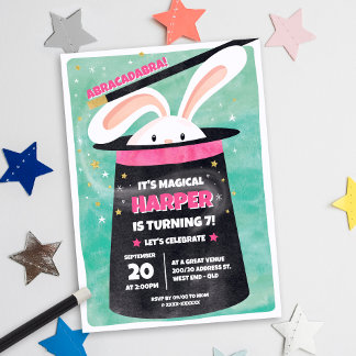 Pink Magic Birthday Party Invitation