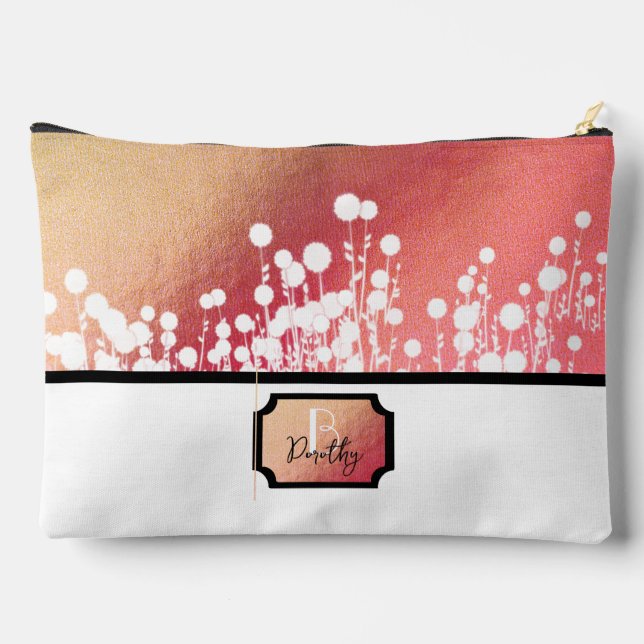 Pink magic flowers accessory pouch (Back)