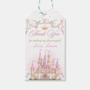 Pink Magic Princess Castle Birthday Gift Tags