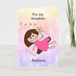 Pink Magical Fairy 1st Birthday Card
