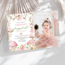 Pink Magical Forest Fairy First Birthday Photo