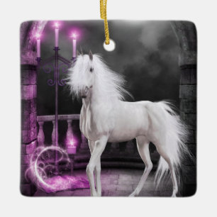Pink Magical Unicorn Ceramic Ornament