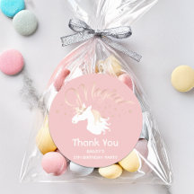Pink Magical Unicorn Girl Kids Birthday Party