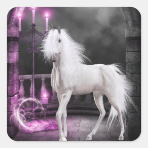 Pink Magical Unicorn Square Sticker