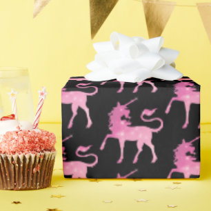 Pink magical unicorn tiled party pattern wrap wrapping paper