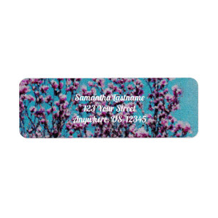 Pink Magnolia Blossoms Blue Sky Painting Address