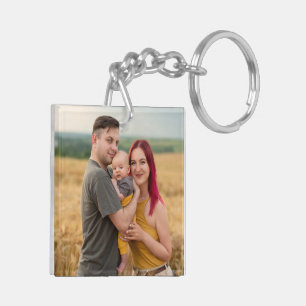 Pink Magnolia Blossoms Botanical Monogrammed Key Ring