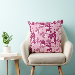 Pink magnolia botanical Print Cushion