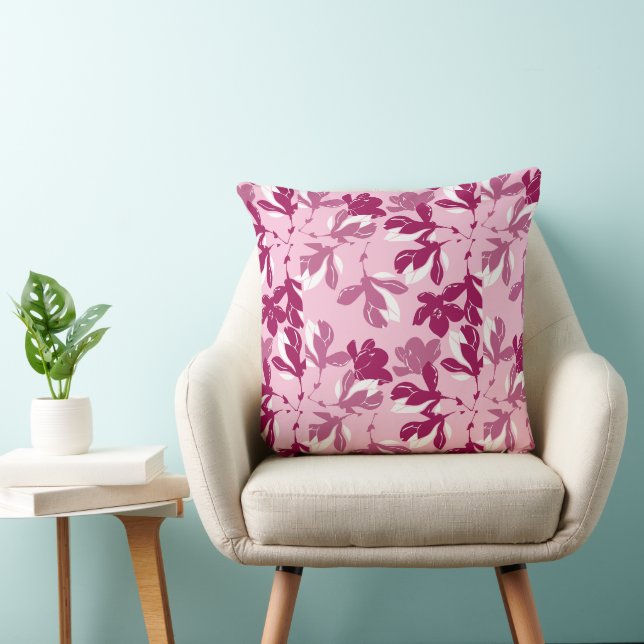 Pink magnolia botanical Print Cushion (Chair)