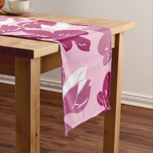 Pink magnolia botanical Print Long Table Runner