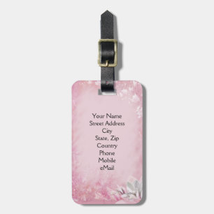 Pink Magnolia (customisable) Luggage Tag