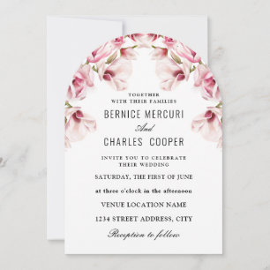 Pink Magnolia Elegant Floral Invitation