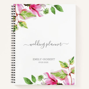 Pink Magnolia floral frame Notebook