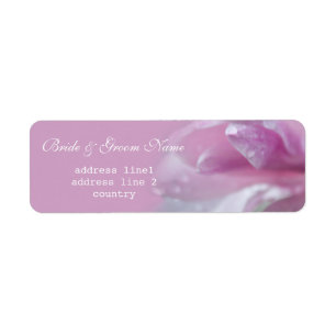 Pink magnolia flower bride and groom address
