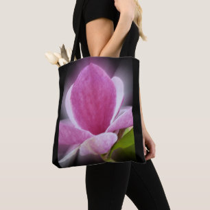 pink magnolia flower tote bag