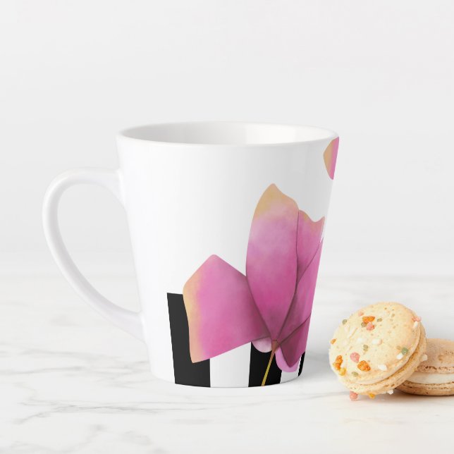 Pink Magnolia Flowers Latte Mug (In Situ)
