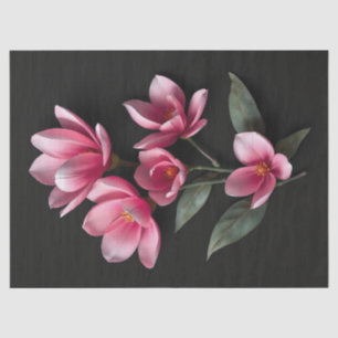 Pink Magnolia Flowers Tissue Paper