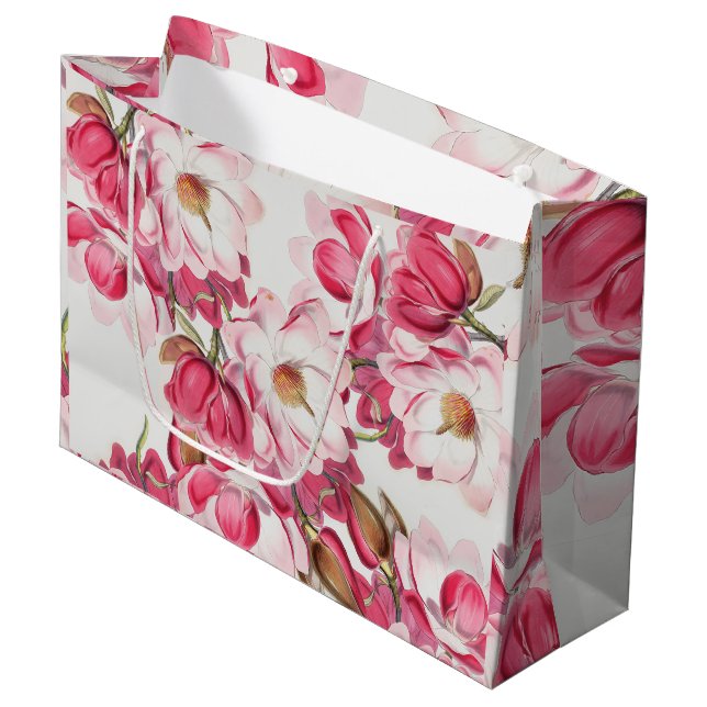 Pink Magnolia Gift Bag (Front Angled)