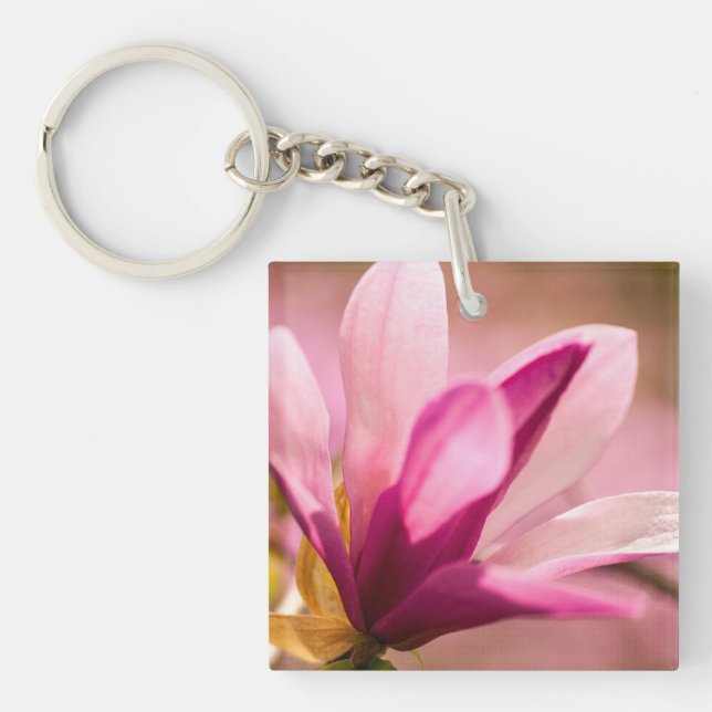 Pink Magnolia Key Ring (Front)