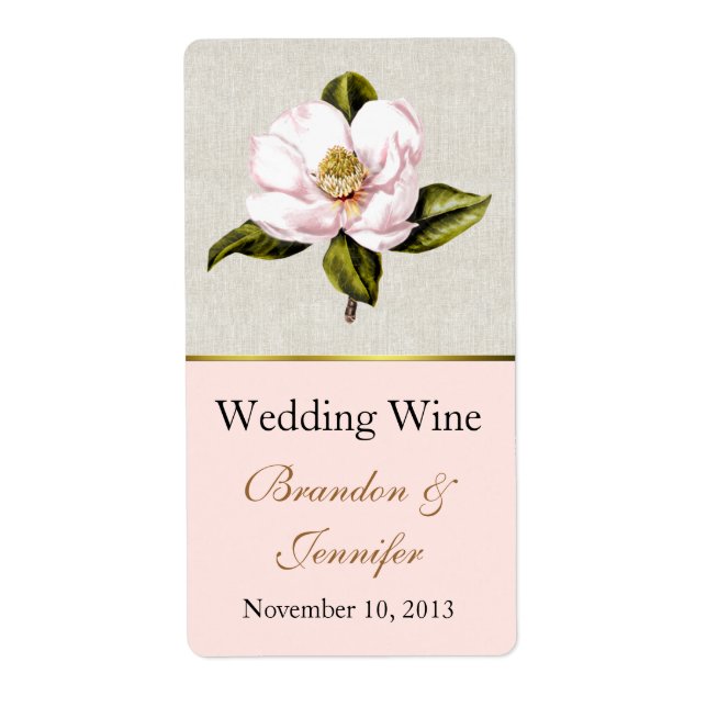 Pink Magnolia Mini Wine Labels (Front)