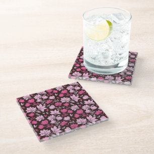 Pink Magnolia Pattern Coaster