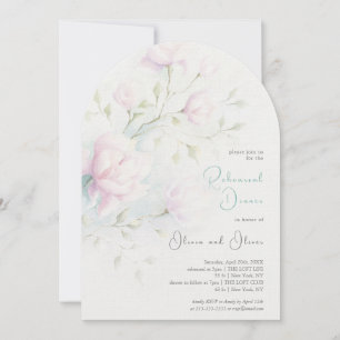 Pink Magnolia Rehearsal Dinner Invitation