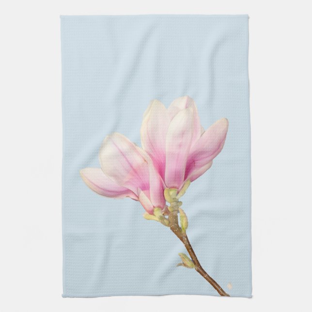 Pink Magnolia Tea Towel (Vertical)
