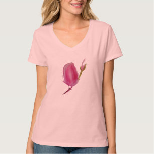 Pink Magnolia watercolour flower art T-Shirt