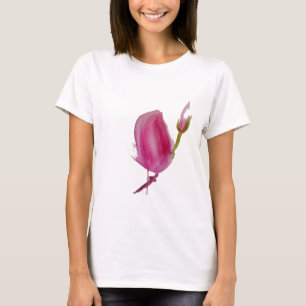 Pink Magnolia watercolour flower art T-Shirt