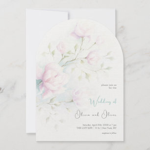 Pink Magnolia Wedding Invitation