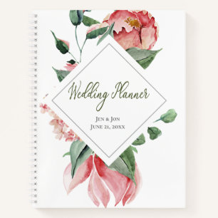 Pink Magnolia Wedding Planner Notebook