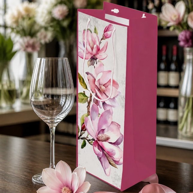 Pink Magnolia Wine Gift Bag (Creator Uploaded)