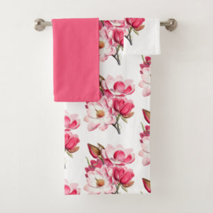 Pink Magnolias Bath Towel Set
