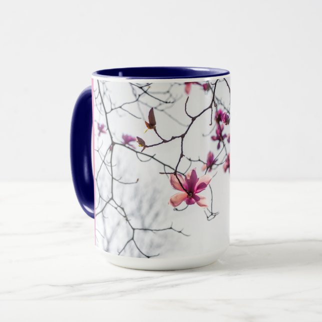 Pink magnolias mug (Front Left)