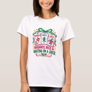 Pink Mahjong Shirt Naughty Nice Joker Christmas