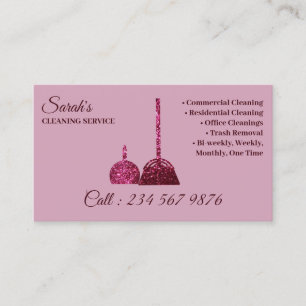 Pink Maid House Cleaning Service Business Card